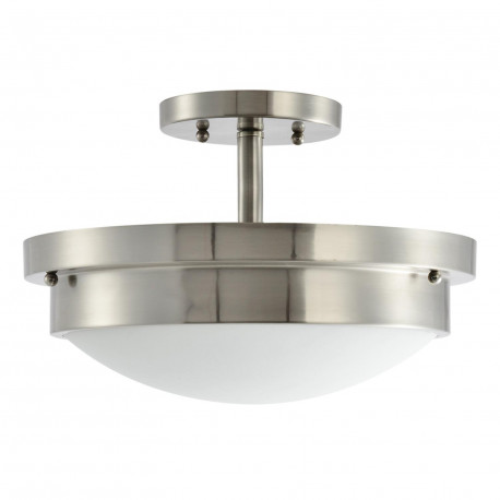 Design House 588475 Harris Dual Mount Ceiling Light In Satin Nickel w/ Frosted Glass