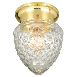 Design House 507210 Clear Glass Ceiling Light In Polished Brass