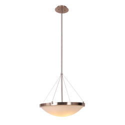 Design House 573139 Eastport Bowl Pendant Light In Satin Nickel w/ Frosted Glass