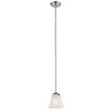 Design House 587709 Torino Mini Pendant Light In Satin Nickel w/ Snow Glass