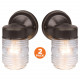 Design House 587311 Jelly Jar Outdoor Sconce In Oil Rubbed Bronze, 2-Pack