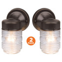 Design House 587311 Jelly Jar Outdoor Sconce In Oil Rubbed Bronze, 2-Pack