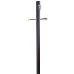 Design House 579714 Lamp Post w/ Cross Arm & Electrical Outlet In Black