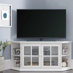 Design House 85387 Corner TV Stand w/ Bookcases In Cottage White