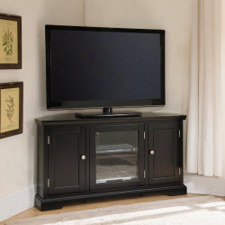 Design House 83385 Hardwood Corner TV Stand In Black