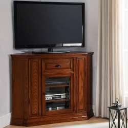 Design House 82232 High Profile Corner TV Stand In Medium Oak