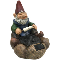 Design House 332254 Solar Powered LED Resin Gnome Lawn Ornament