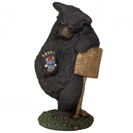 Design House 339023 Wipe Your Paws Bear Lawn Ornament, 15"