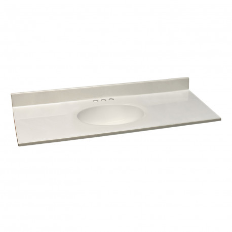 Design House 586305/347 Cultured Marble 49" Vanity Top In White On White, 4" Centerset