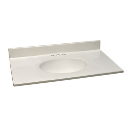 Design House 586297/339 Cultured Marble 37" Vanity Top In White On White, 4" Centerset