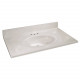 Design House 586297/339 Cultured Marble 37" Vanity Top In White On White, 4" Centerset