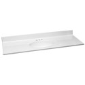 Design House 597427 Cultured Marble 61" Vanity Top In Solid White, 4" Centerset