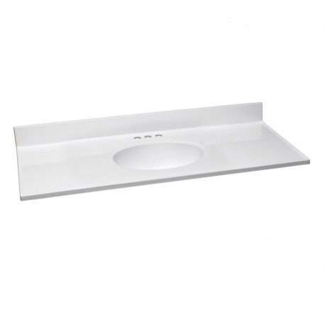 Design House 586214/255 Cultured Marble 49" Vanity Top In Solid White, 4" Centerset