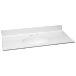 Design House 586156 Cultured Marble 43" Vanity Top In Solid White, 4" Centerset