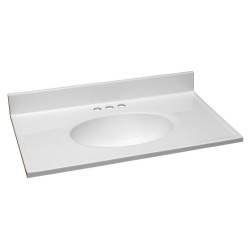 Design House 586198/230 Cultured Marble 31" Vanity Top In Solid White, 4" Centerset