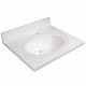 Design House 586180/222 Cultured Marble 25" Vanity Top In Solid White, 4" Centerset