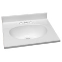 Design House 586172 Cultured Marble 19" Vanity Top In Solid White, 4" Centerset