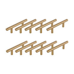 Design House 206557 Solid 3.75" CTC Cabinet Pull In Satin Gold, 10-Pack