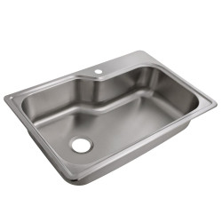 Design House 113118/110593 Single Bowl Drop-In Kitchen Sink, Stainless Steel