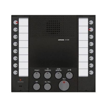 Aiphone AX-8M Audio Master, Black, with Buttons For 8 Master Stations and 8 Door or Sub Stations