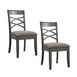 Design House 10184-GSMH Crossback Dining Chair In Graystone/Moss Heather, Set Of 2