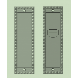 Rocky Mountain Hardware SDL Sliding Door Lock w/2 1/2" x 8 1/2" Corbel Rectangular Flush Pull