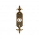 Rocky Mountain Hardware DBBE828 Fleur de Lis Door Bell Button, 2" x 8" Escutcheon
