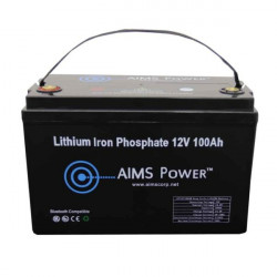 Aims Power LFP12V100B LiFePO4 12 volt 100 AH Lithium Battery - Bluetooth