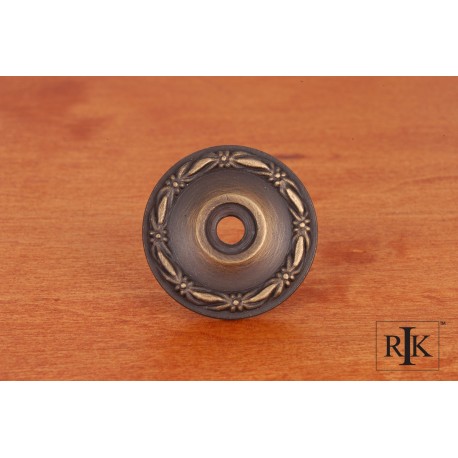 RKI BP BP489 AE Flat Deco-Leaf Knob Backplate