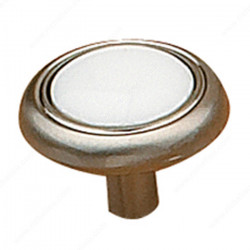 Richelieu BP381619530 Eclectic Brushed Nickel and Ceramic Knob