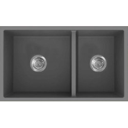 American Imaginations 2ZQNU 34" Grey Granite Composite Kitchen Sink w/ 2 Bowl, CSA Approved