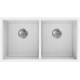 American Imaginations 2ZQOD 34" White Granite Composite Kitchen Sink w/ 2 Bowl, CSA Approved