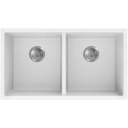 American Imaginations 2ZQOD 34" White Granite Composite Kitchen Sink w/ 2 Bowl, CSA Approved