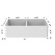 American Imaginations 2ZMJB 33" White Granite Composite Kitchen Sink w/ 2 Bowl, Semi Recessed