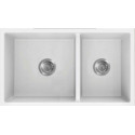 American Imaginations 2ZQL9 27" White Granite Composite Kitchen Sink w/ 2 Bowl