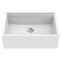 American Imaginations 2ZQOB 33" White Granite Composite Kitchen Sink w/ 1 Bowl, Modern Style