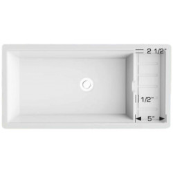 American Imaginations 2ZQLW 36" White Granite Composite Kitchen Sink w/ 1 Bowl, Linear Granite Series