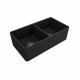 American Imaginations 2ZQK4 33" Black Granite Composite Kitchen Sink w/ 2 Bowl, Semi-Recessed