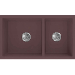American Imaginations 2ZQPI 27" Granite Composite Coffee Kitchen Sink w/ 2 Bowl, Modern Style