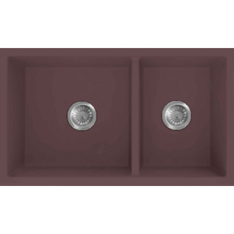 American Imaginations 2ZQPI 27" Granite Composite Coffee Kitchen Sink w/ 2 Bowl, Modern Style