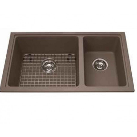 American Imaginations 2ZQQN 34" Granite Composite Coffee Kitchen Sink w/ 2 Bowl, Modern Style