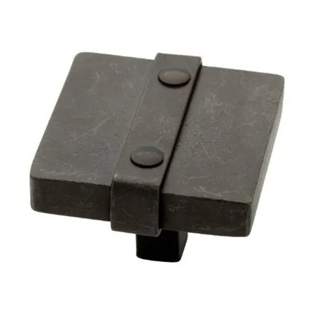 Brainerd Mfg Co/Liberty Hdw 65177WI Cabinet Knob, Iron Craft Square, Wrought Iron, 1.5-In.