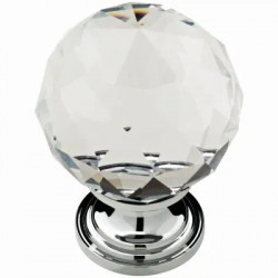 Brainerd Mfg Co/Liberty Hdw P30779C-CHC-CP Faceted Crystal Cabinet Knob, Chrome Base, 1-3/16-In.