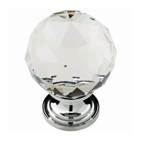 Brainerd Mfg Co/Liberty Hdw P30779C-CHC-CP Faceted Crystal Cabinet Knob, Chrome Base, 1-3/16-In.