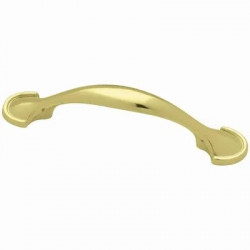 Brainerd Mfg Co/Liberty Hdw P39955H-PB-C5 Cabinet Pull, Half Round Foot, Polished Brass, 3-In.