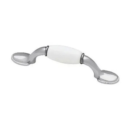 Brainerd Mfg Co/Liberty Hdw P50011L-CHW-U Spoon Foot Cabinet Pulls, Chrome/White/Ceramic Insert, 3-In., 2-Pk.