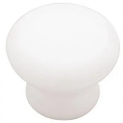 Brainerd Mfg Co/Liberty Hdw P95702C-W-C Cabinet Knob, White Ceramic, Round 1.25-In.