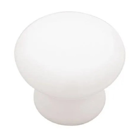 Brainerd Mfg Co/Liberty Hdw P95702C-W-C Cabinet Knob, White Ceramic, 1.25-In. Round