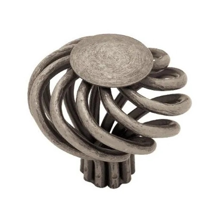 Brainerd Mfg Co/Liberty Hdw PN9010-AP-C Cabinet Knob, Large Wire Swirl, Pewter, 1-5/8-In.