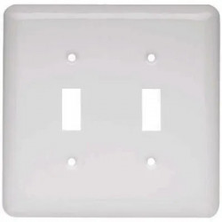 Brainerd Mfg Co/Liberty Hdw W10246-W-U Toggle Wall Plate, 2-Gang, Stamped, Round, White Steel